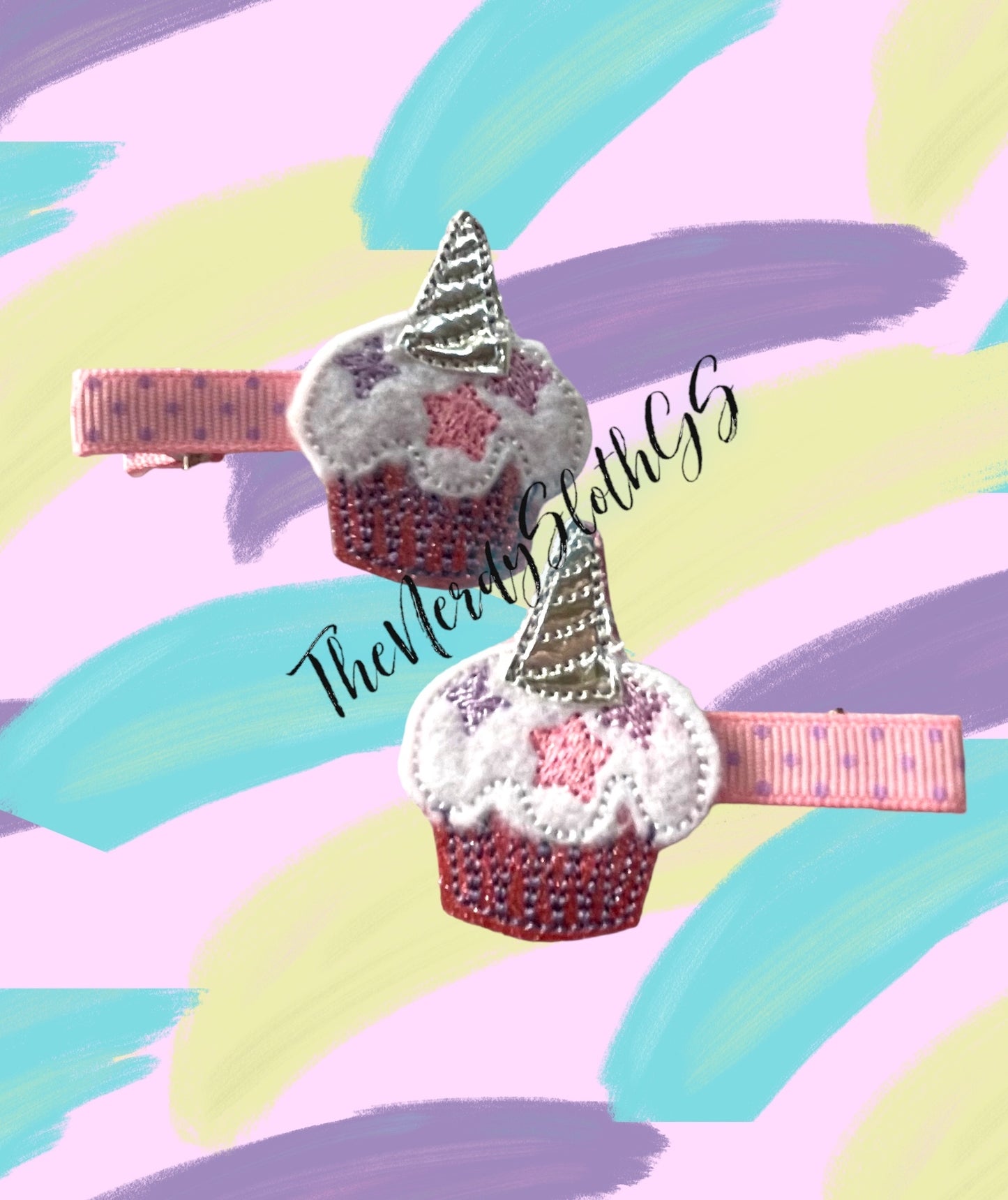 Unicorn Cupcakes Hair Clipppies