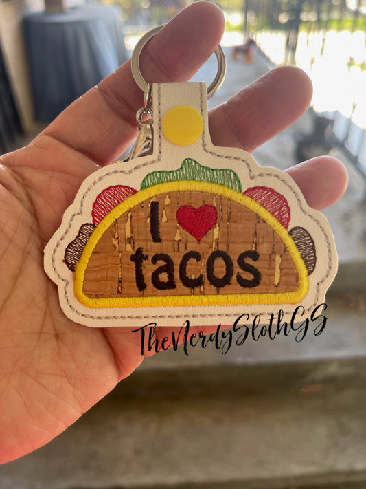 I Heart Tacos Keychain
