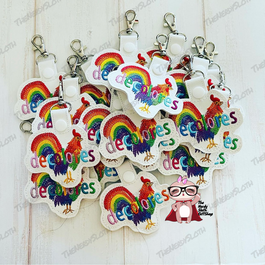 De Colores Rooster Keychain