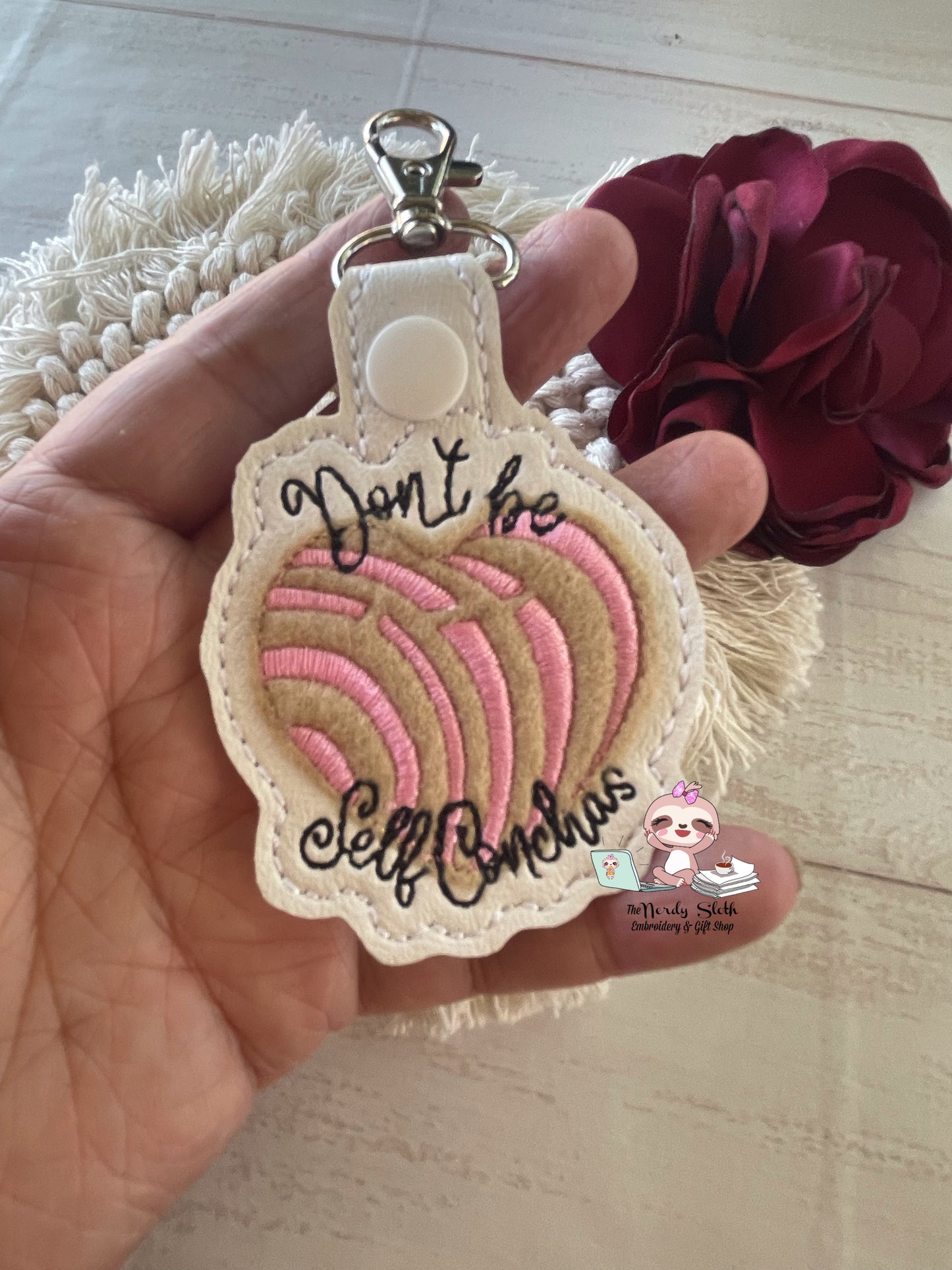 Don’t be Self Conchas Heart Keychain