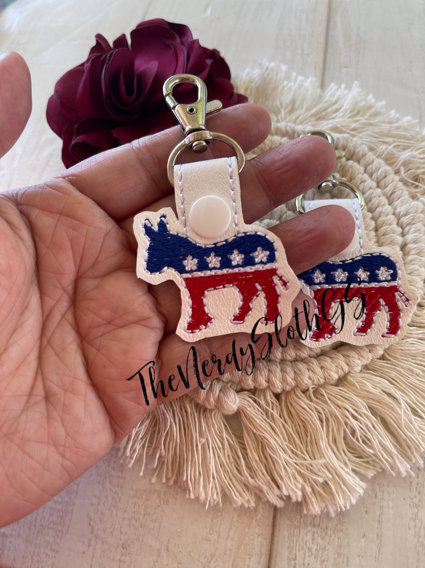 Political Donkey 2 Keychain