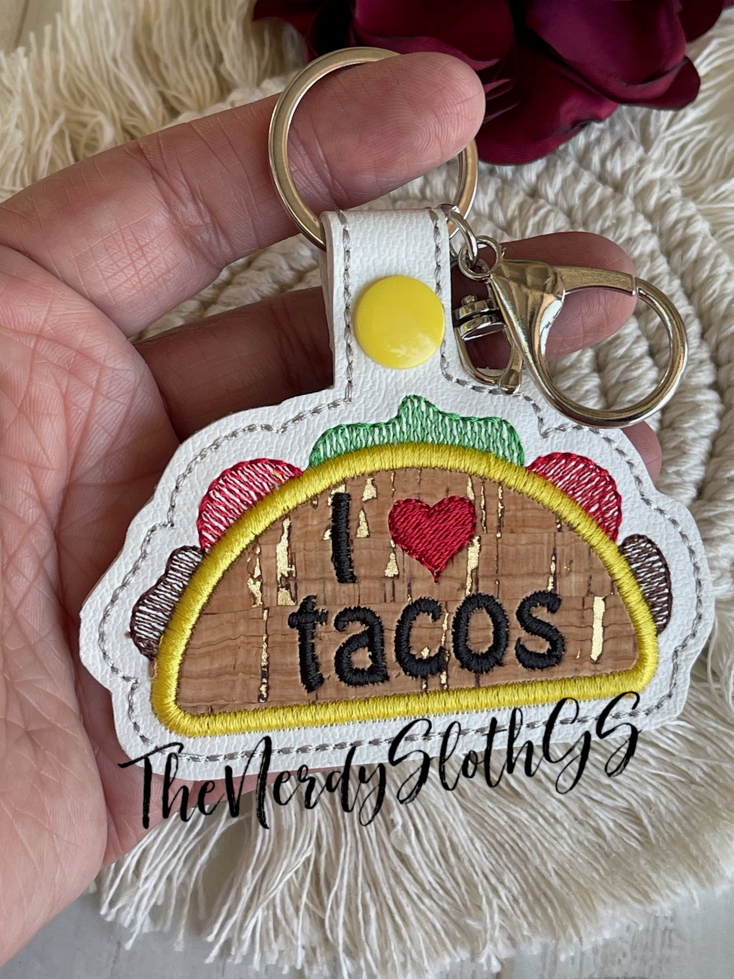 I Heart Tacos Keychain