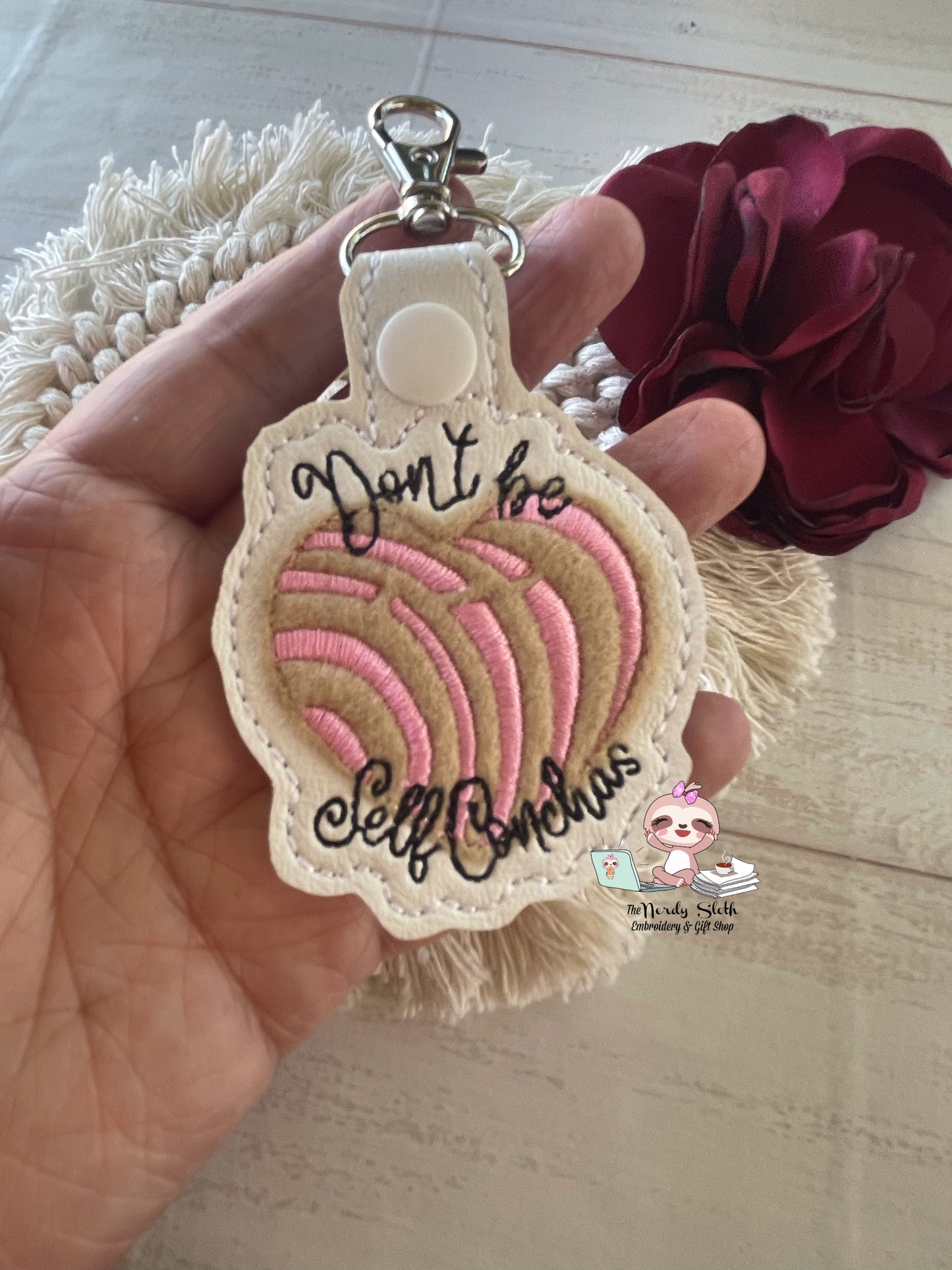 Don’t be Self Conchas Heart Keychain