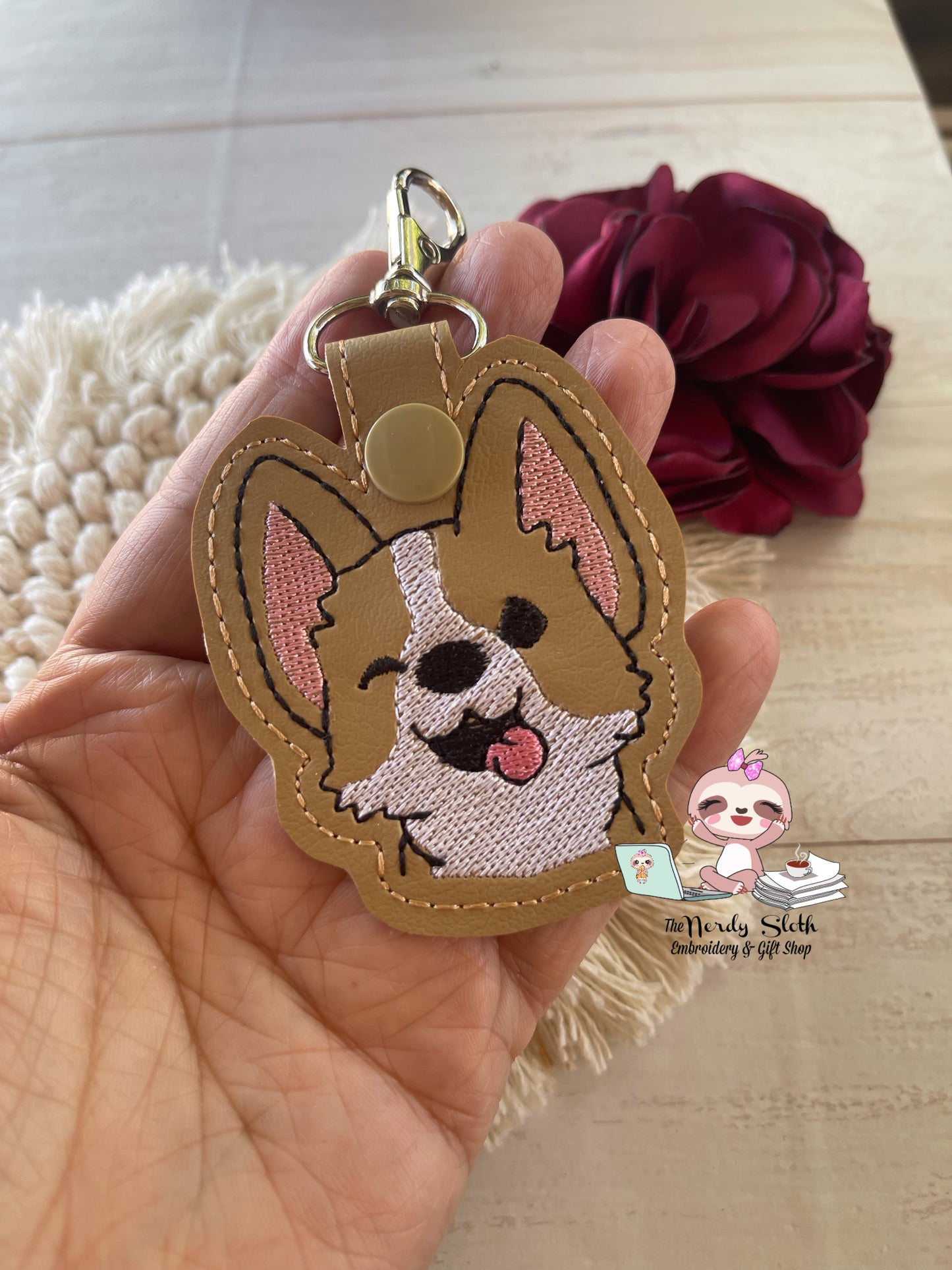 Corgi Face Keychain