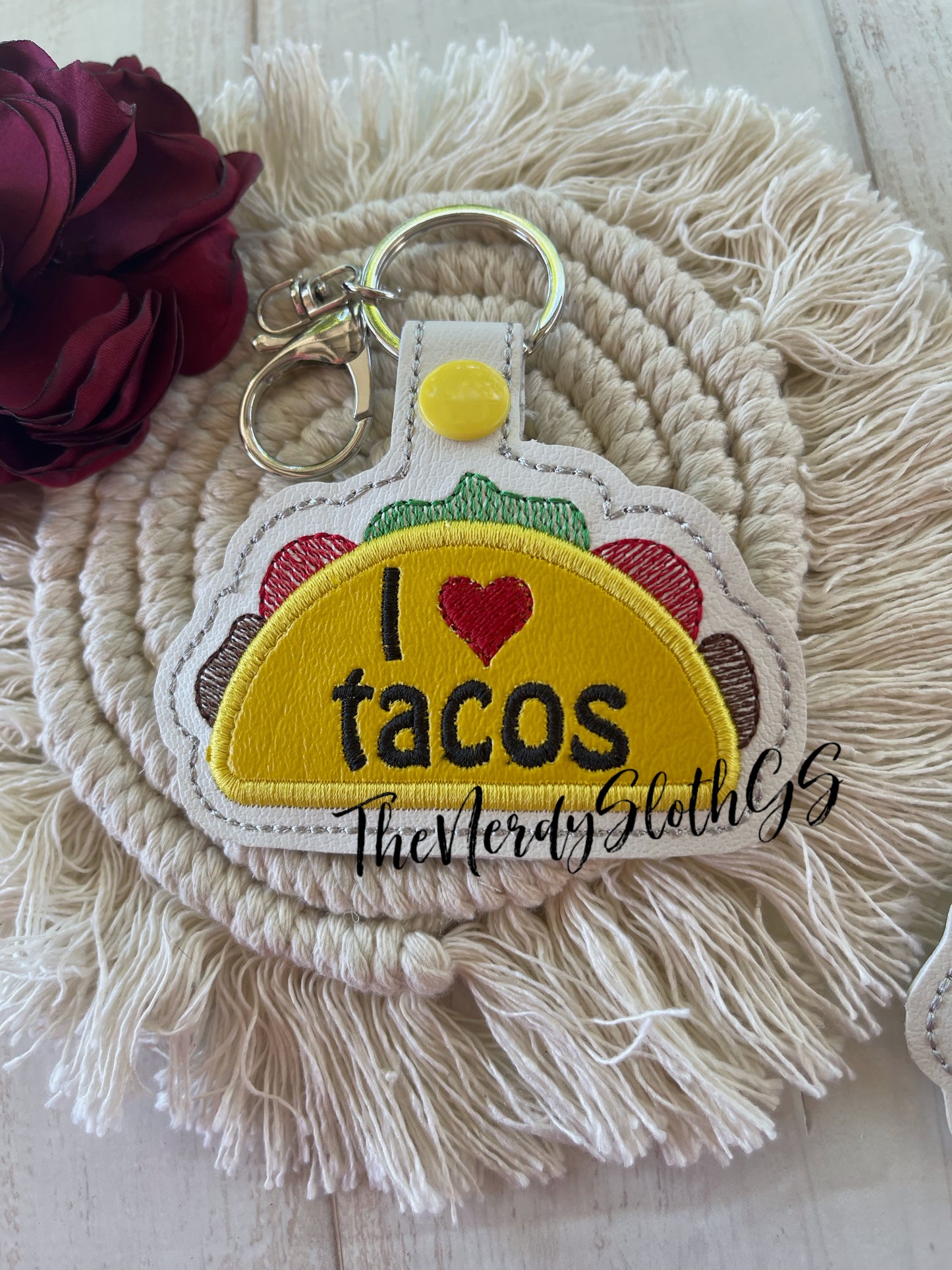 I Heart Tacos Keychain