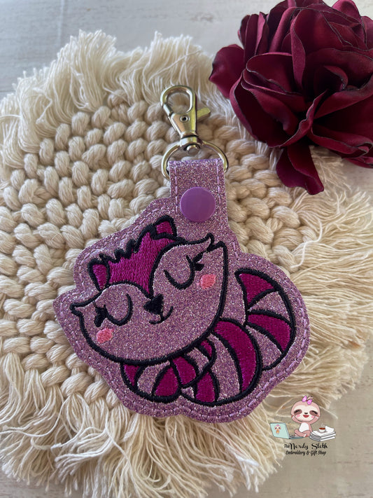 Purple Cat Keychain