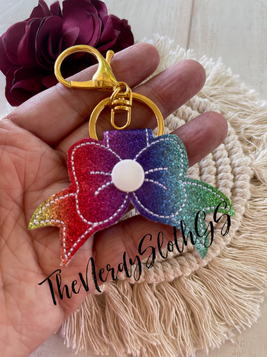 Rainbow Bow Keychain