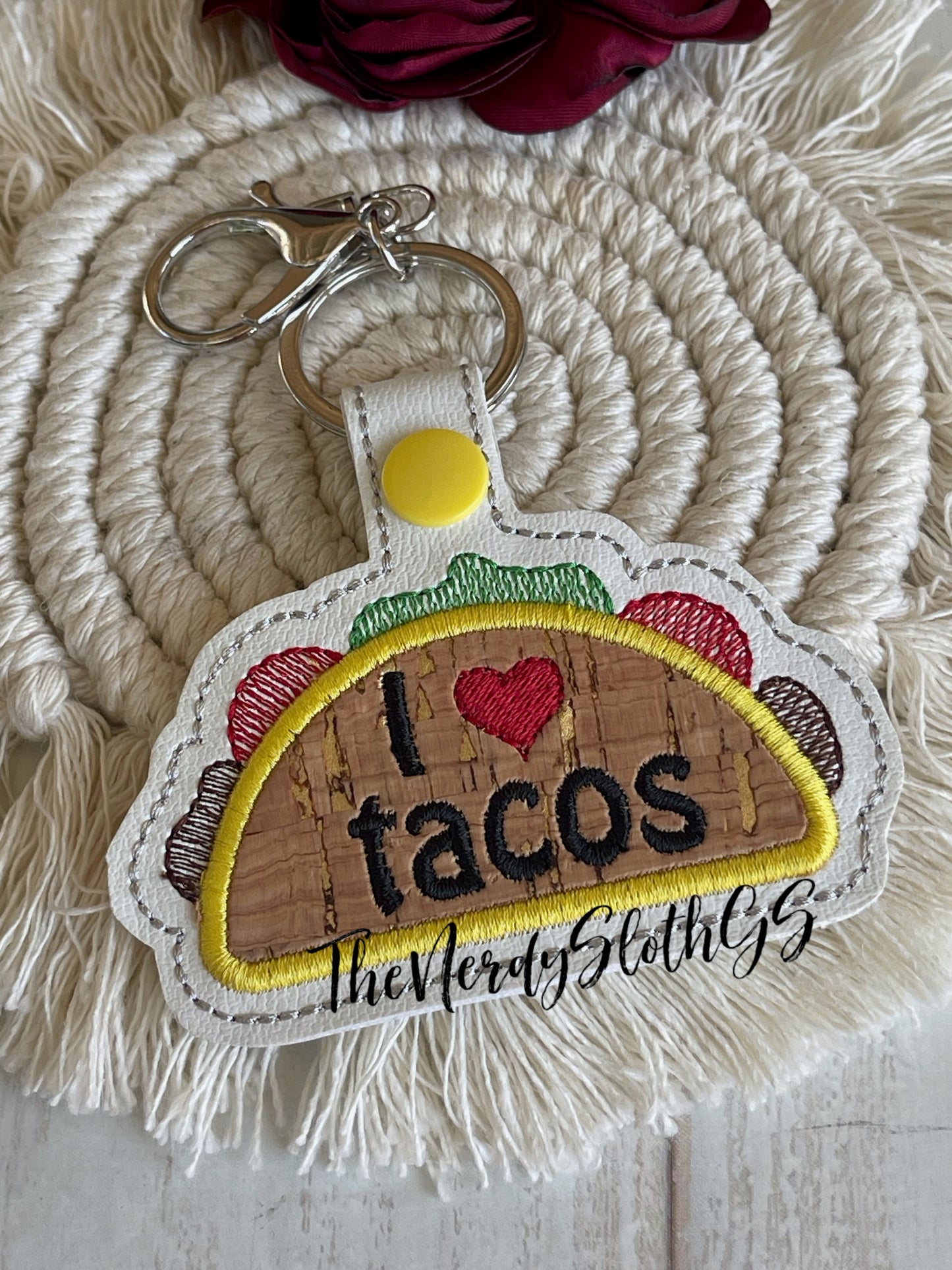 I Heart Tacos Keychain