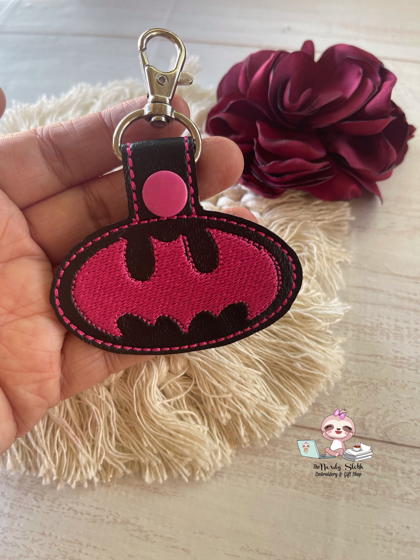 Bat Symbol Hot pink Keychain