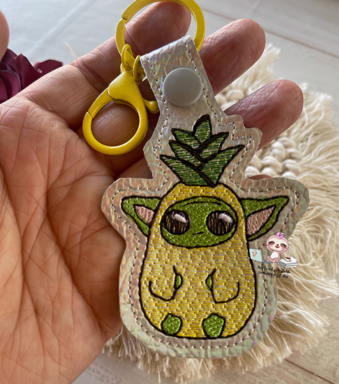 Pineapple Green Baby Keychain