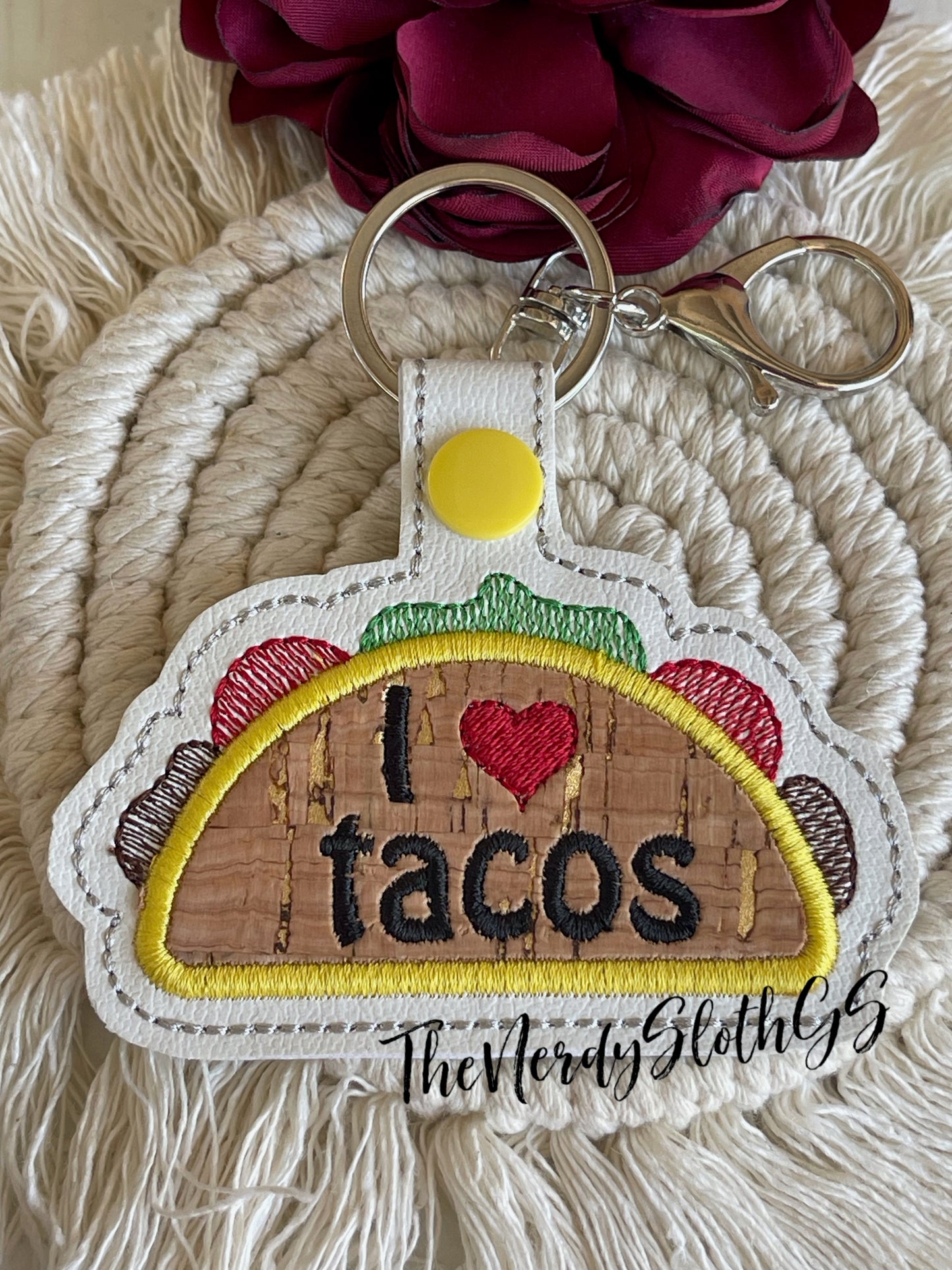 I Heart Tacos Keychain