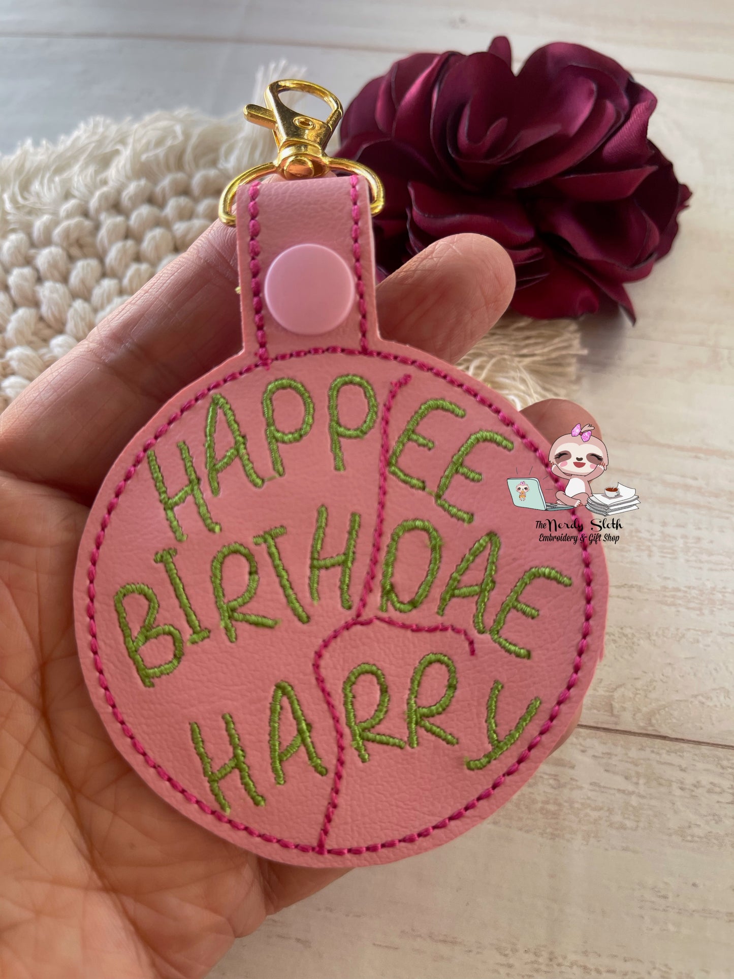 Happee Birthdae Cake Keychain