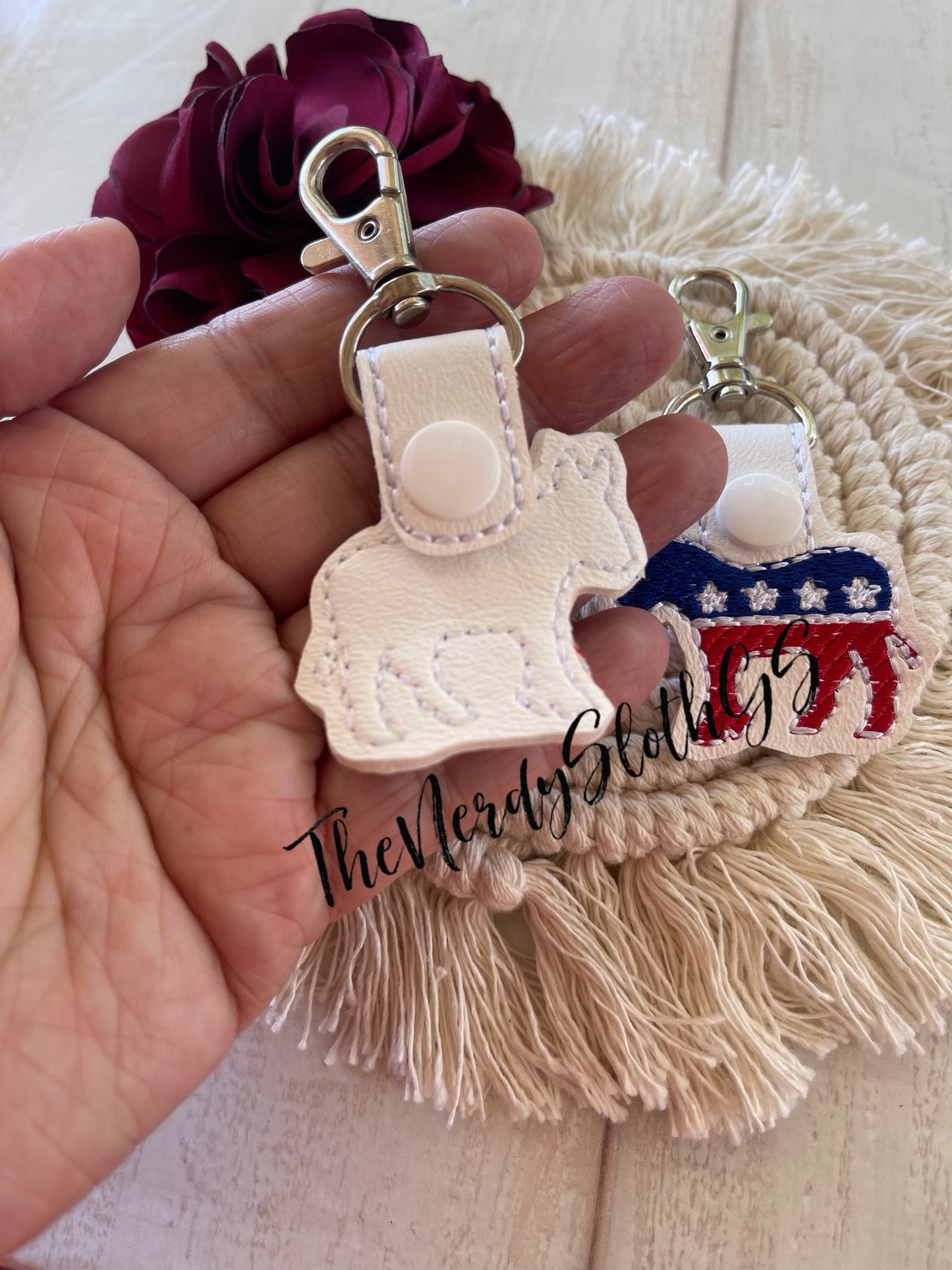 Political Donkey 2 Keychain