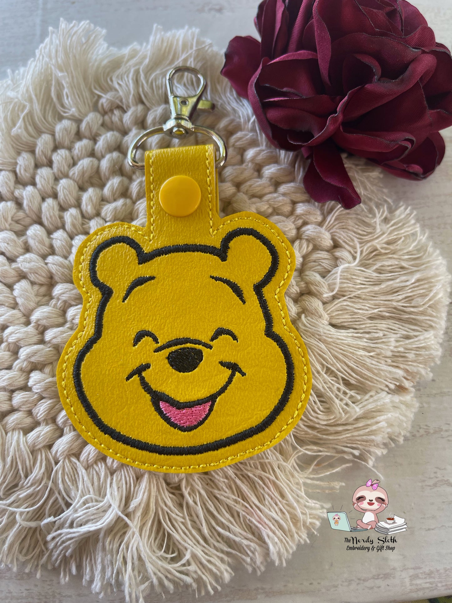 Honey Bear Smiling Keychain