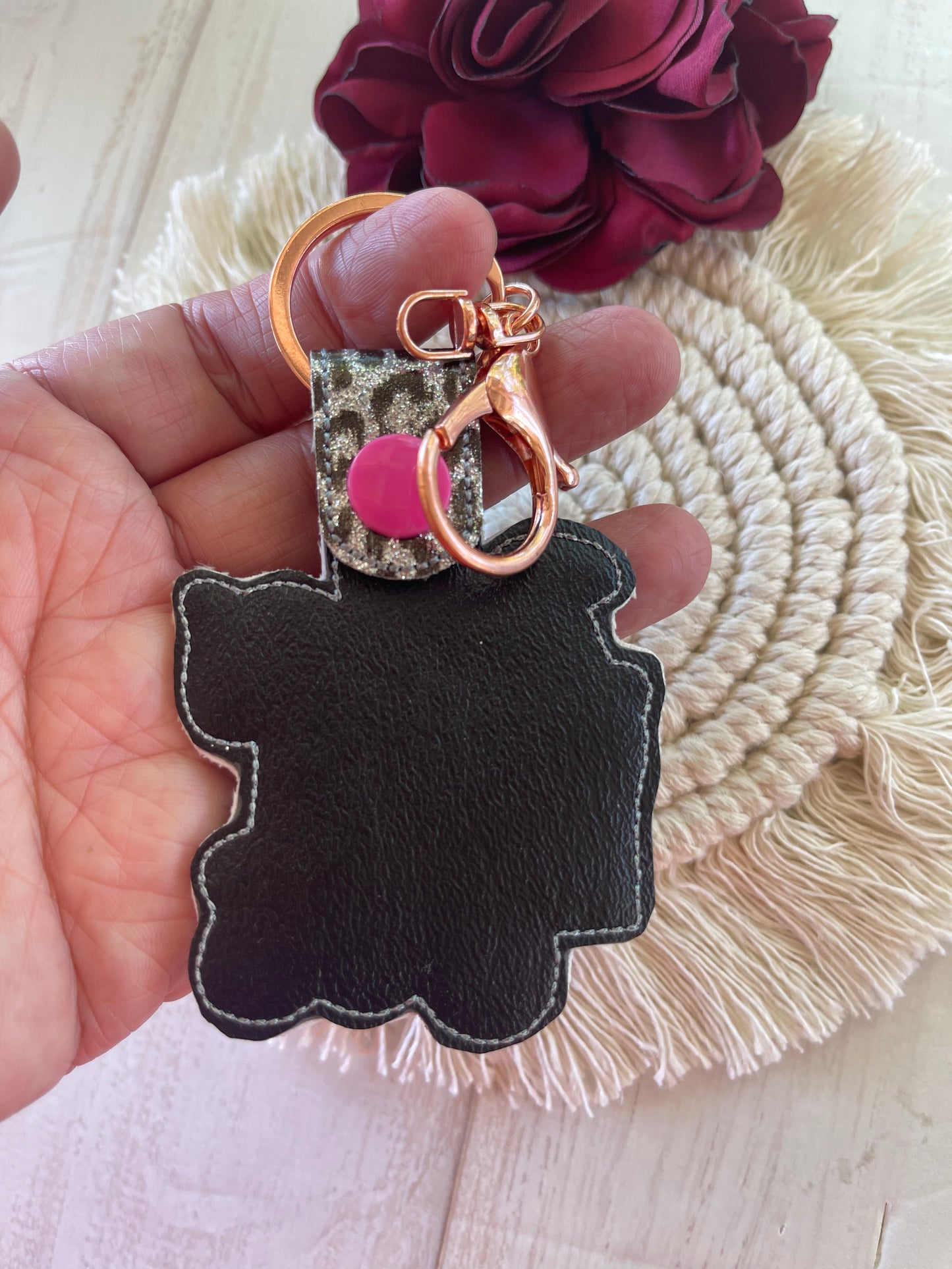 Bless this Mess (animal print) Keychain