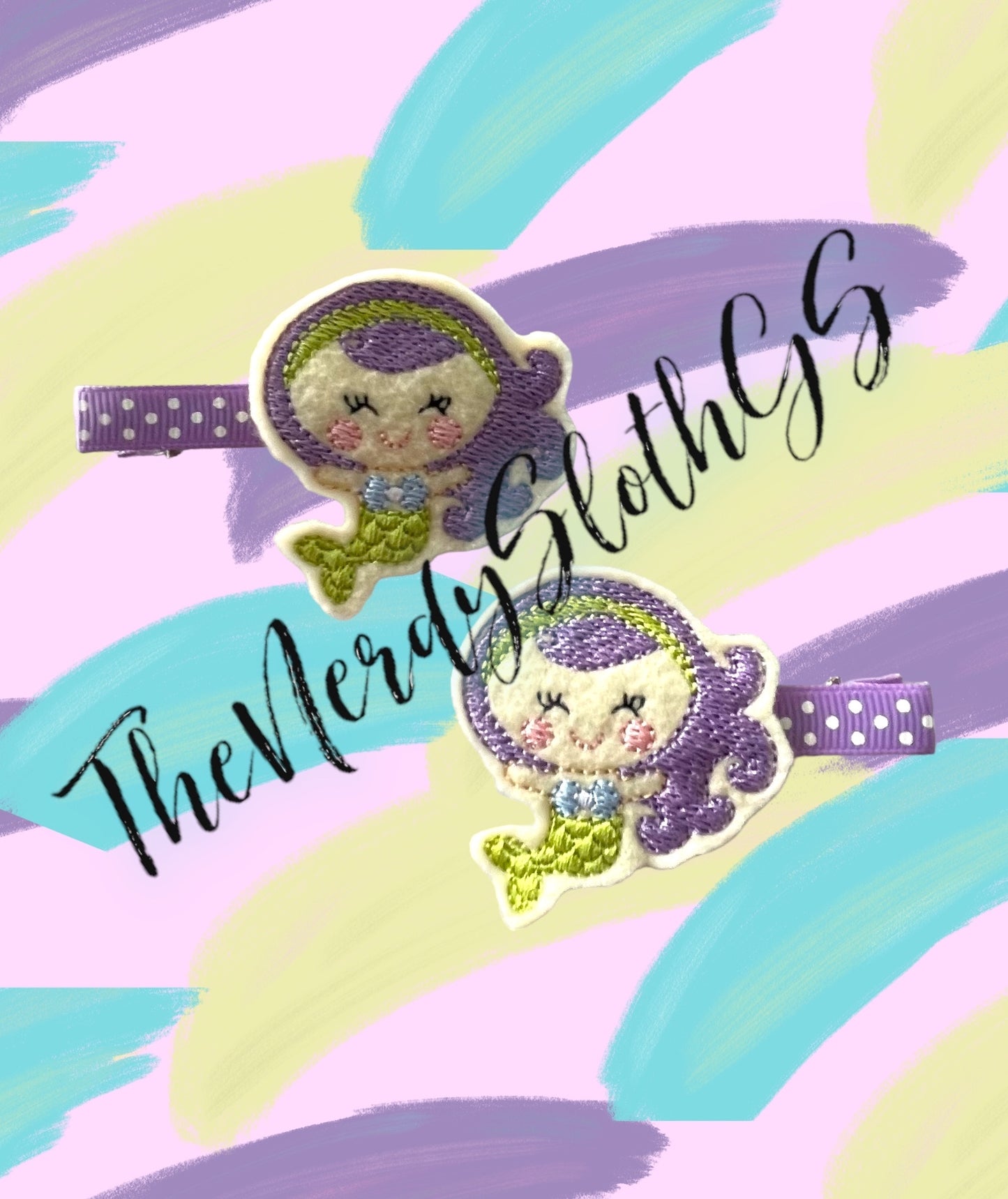 Mermaid p Hair Clippie pair