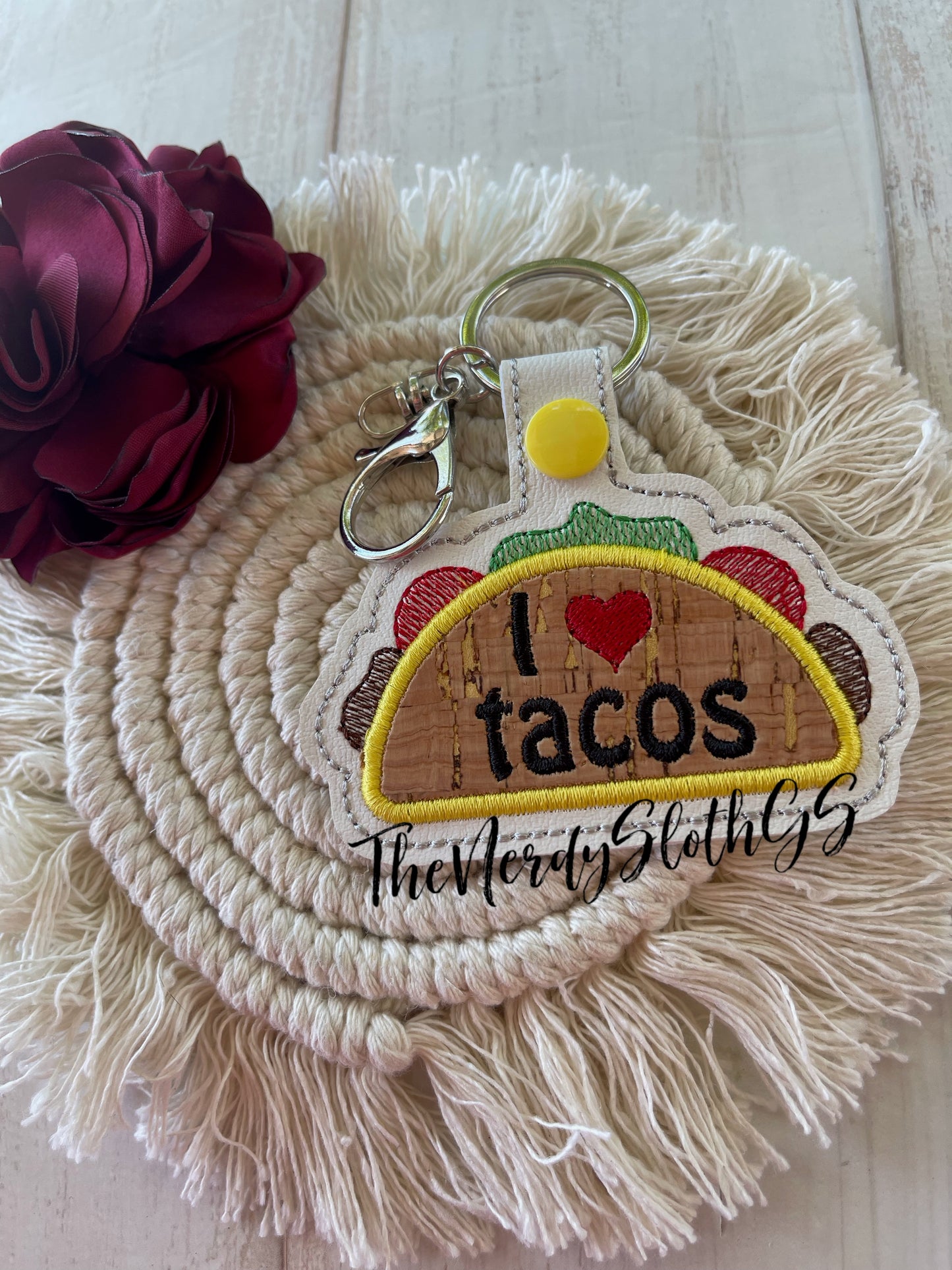 I Heart Tacos Keychain