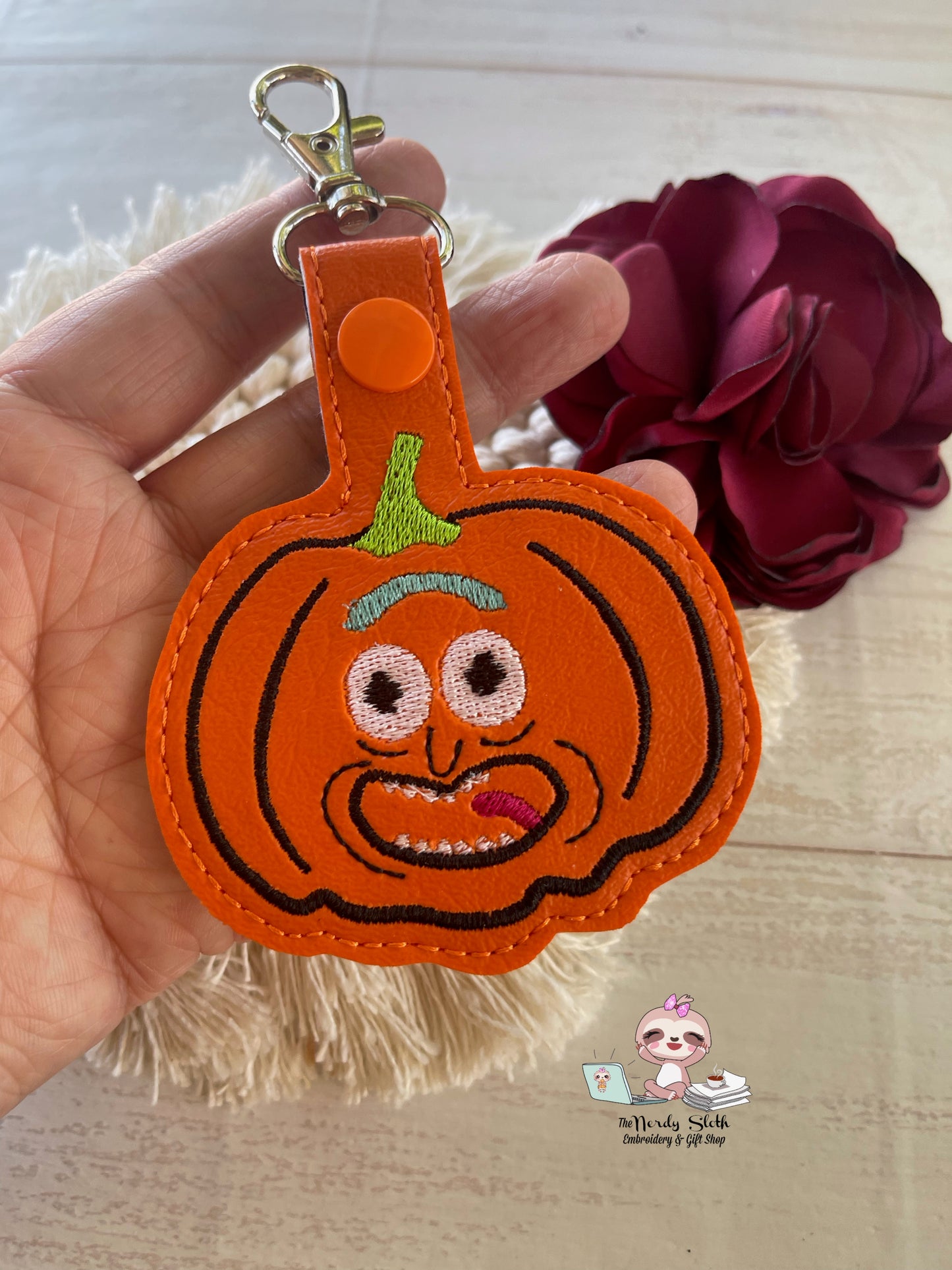 Pumpkin Grandpa Keychain