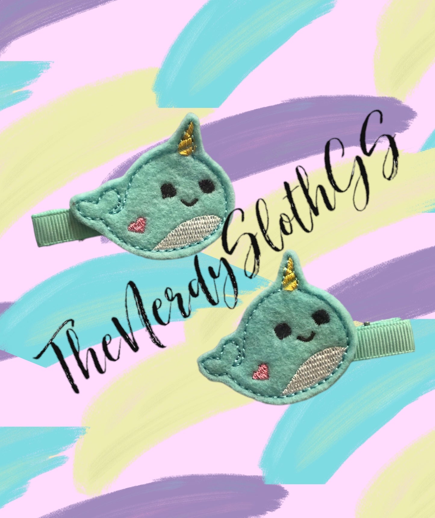 Narwhal 2 Hair Clippies