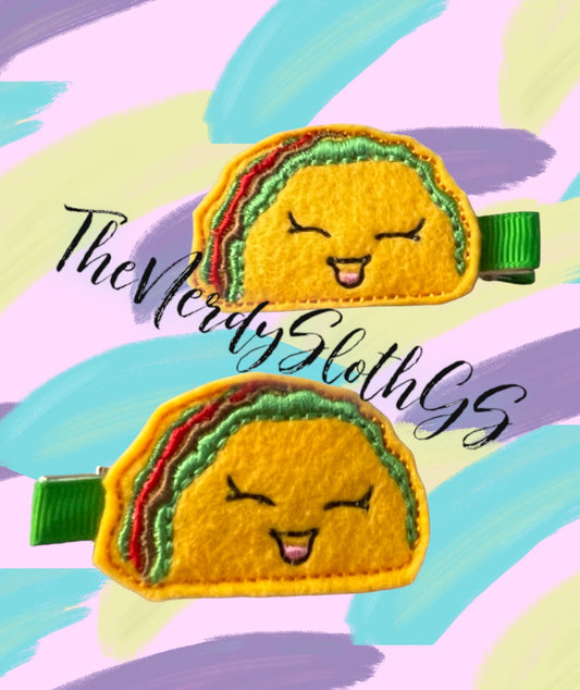 Happy Taco Hair Clippies