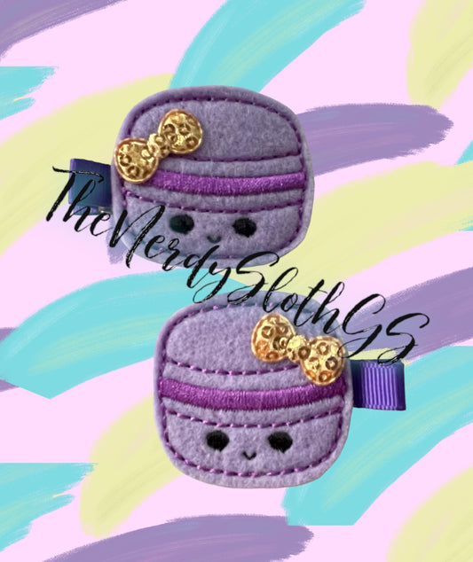 Macaron purple Hair Clippies