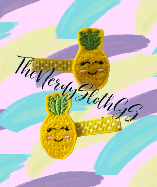 Happy Pineapple  Hair Clipppies