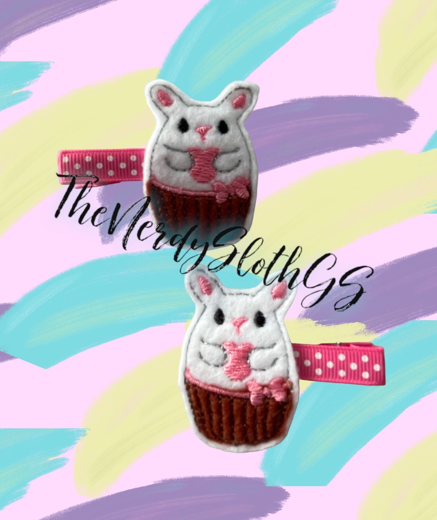 Cupcake Bunny Hair Clipppies