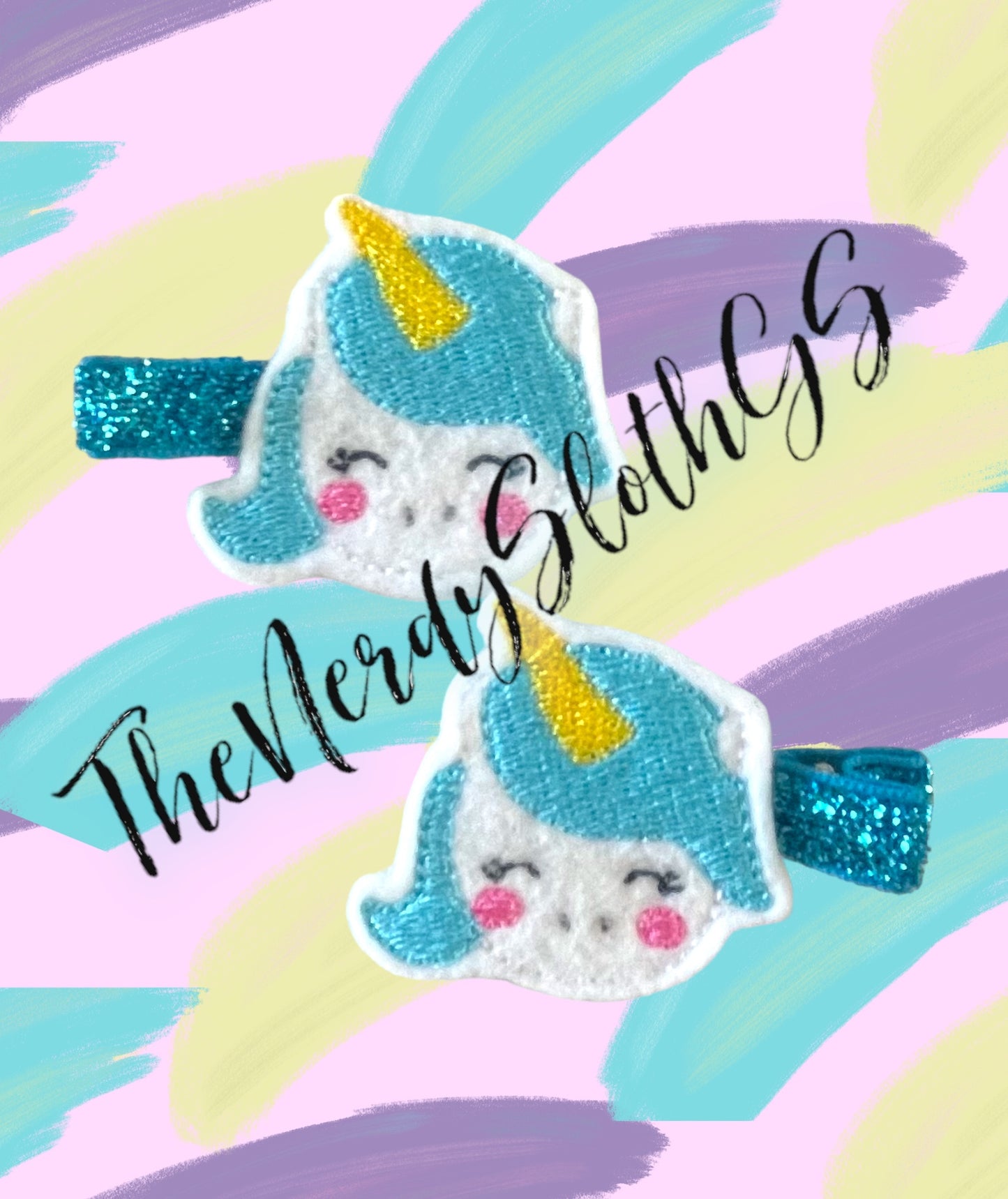 Blushing Unicorn Hair Clippies