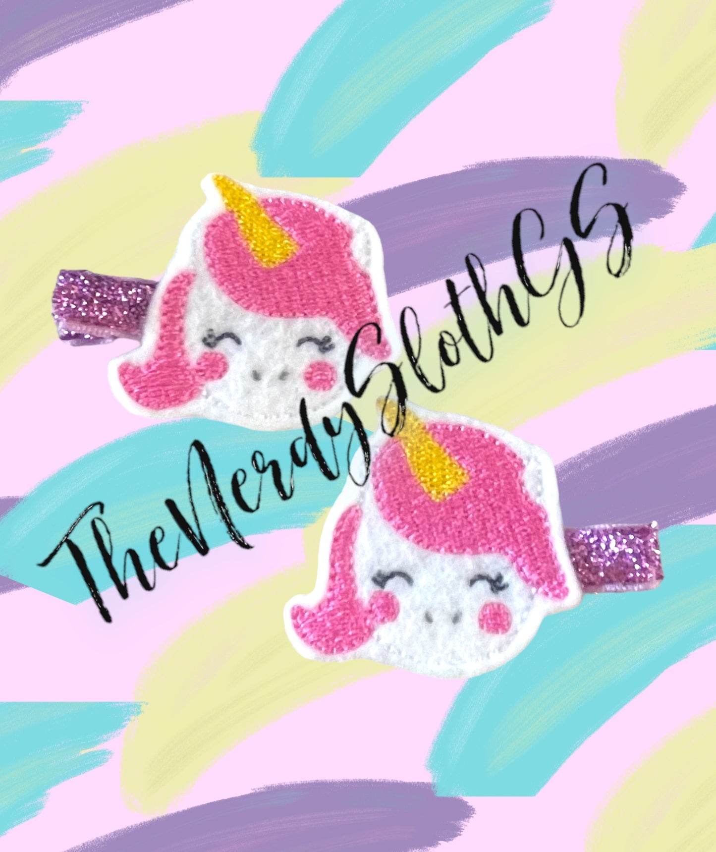 Blushing Unicorn Hair Clippies