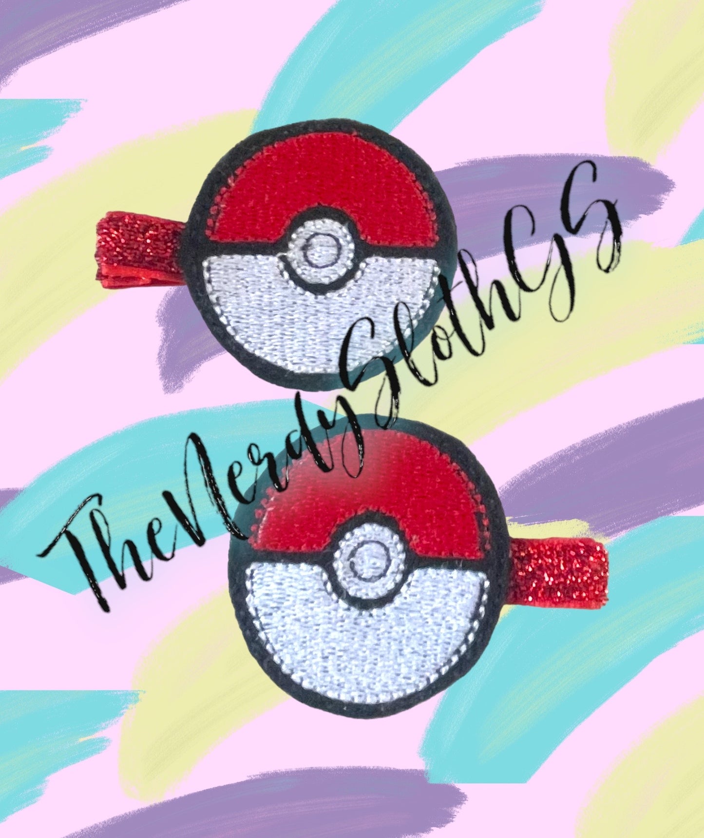 Poke Game Ball Hair Clippies