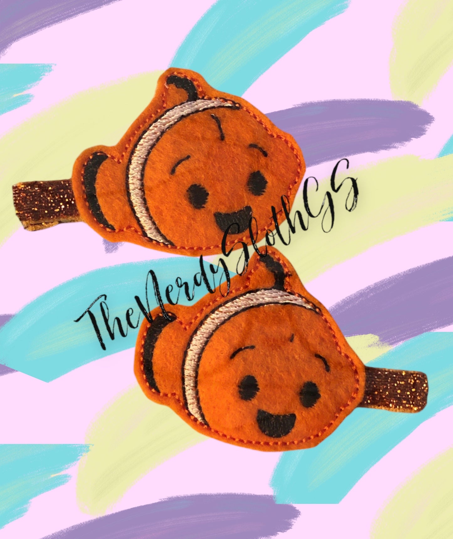 Baby Clown Fish  Hair Clippies