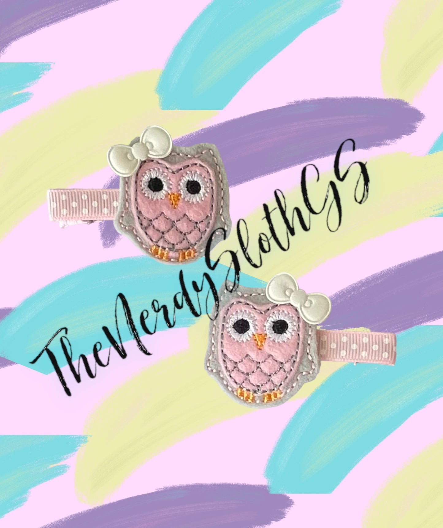 Owls Feltie Hair Clips, Clippies