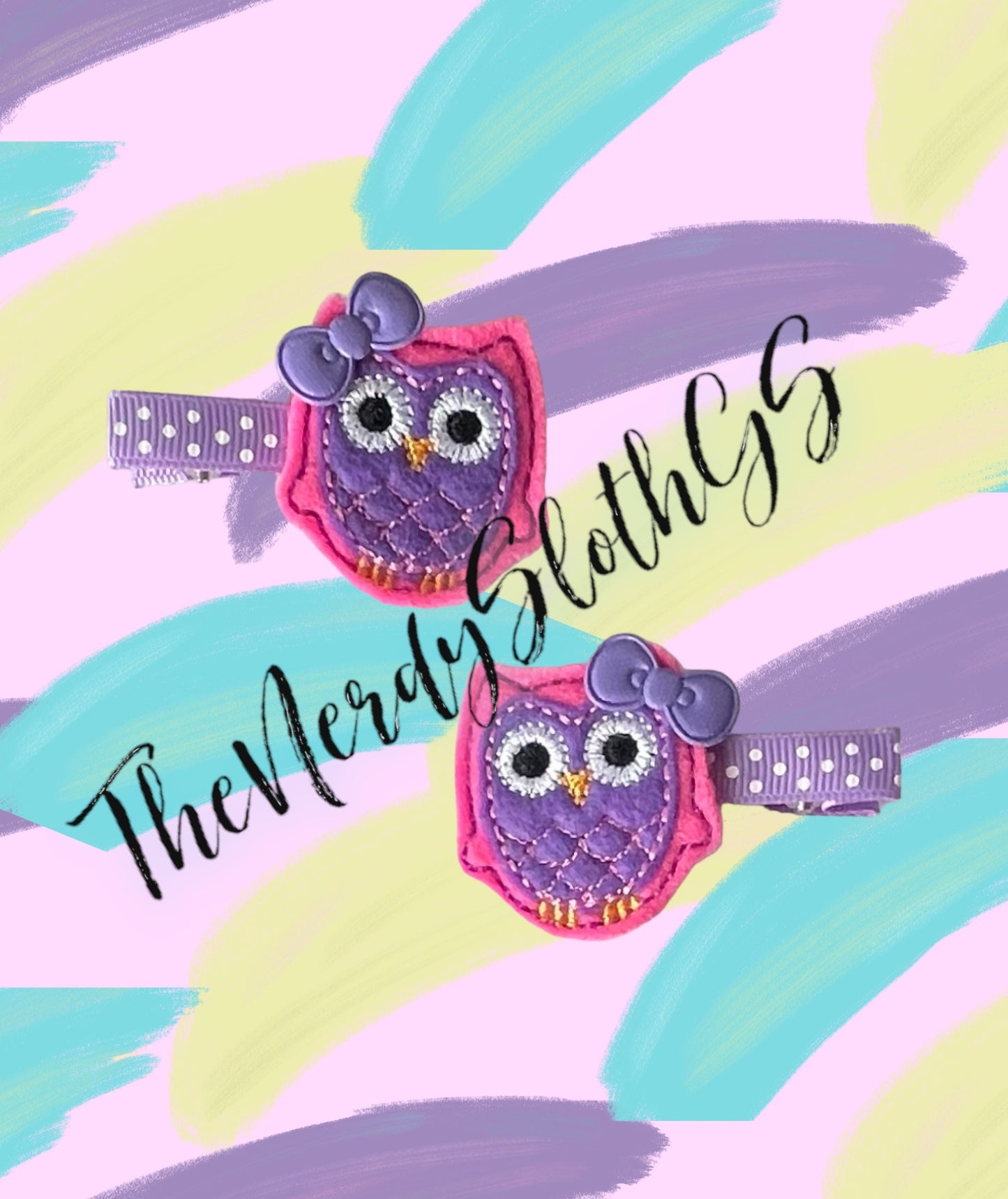 Owls Feltie Hair Clips, Clippies