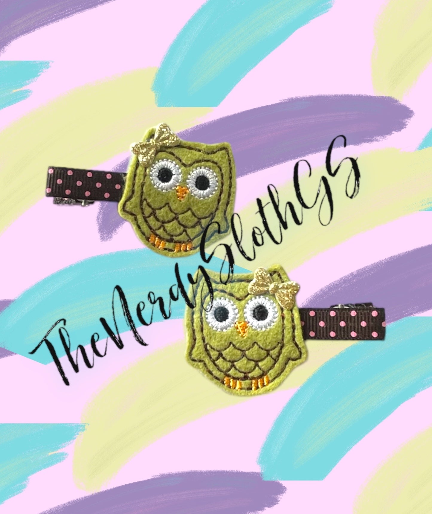 Owls Feltie Hair Clips, Clippies