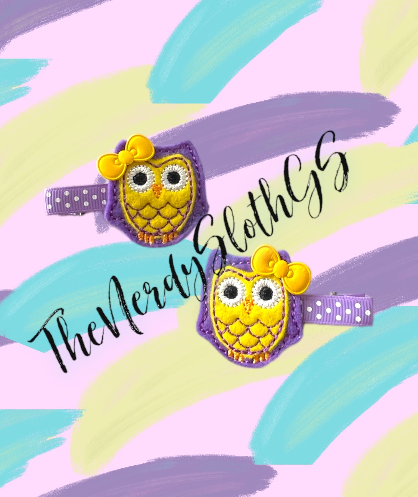 Owls Feltie Hair Clips, Clippies