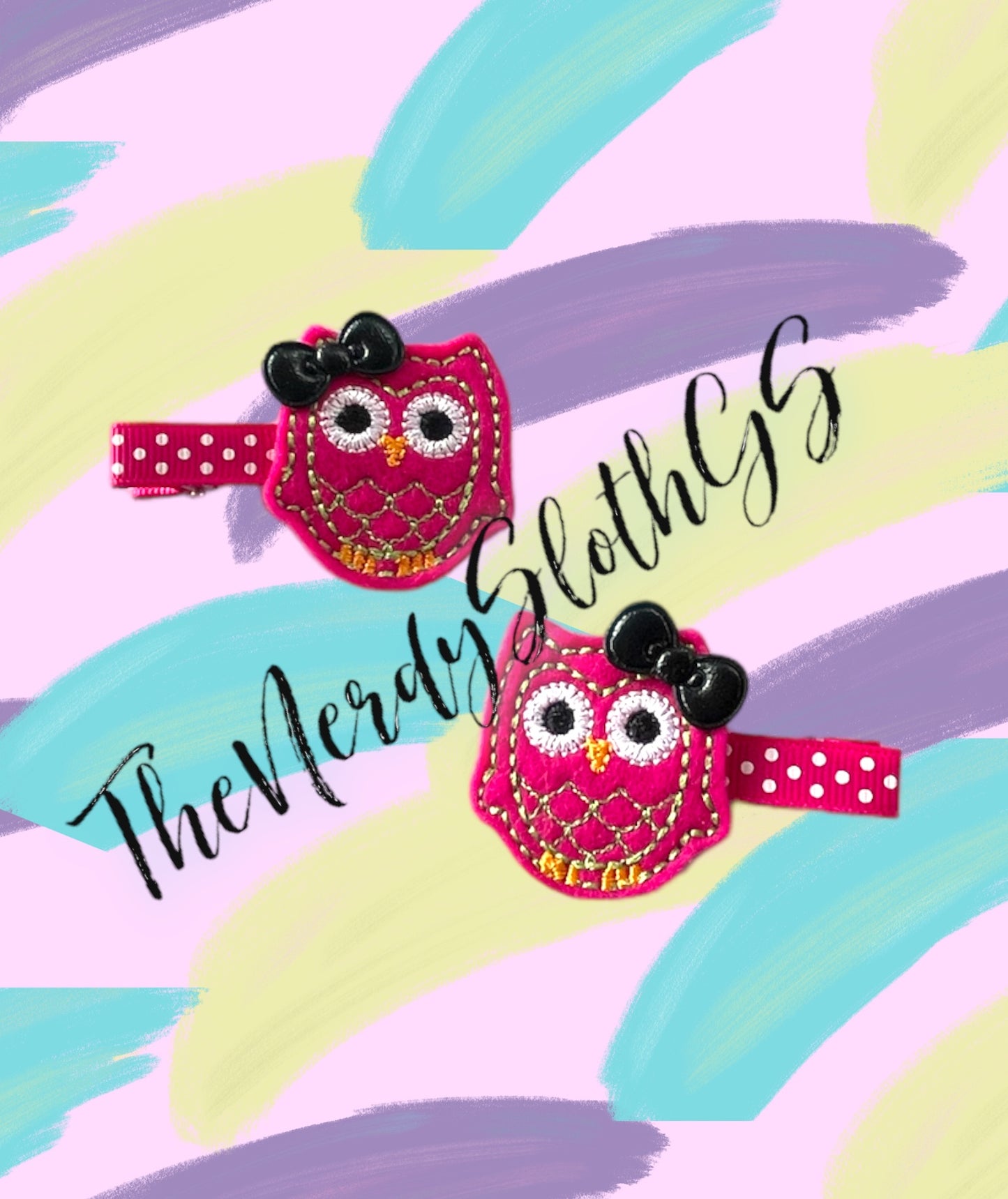 Owls Feltie Hair Clips, Clippies