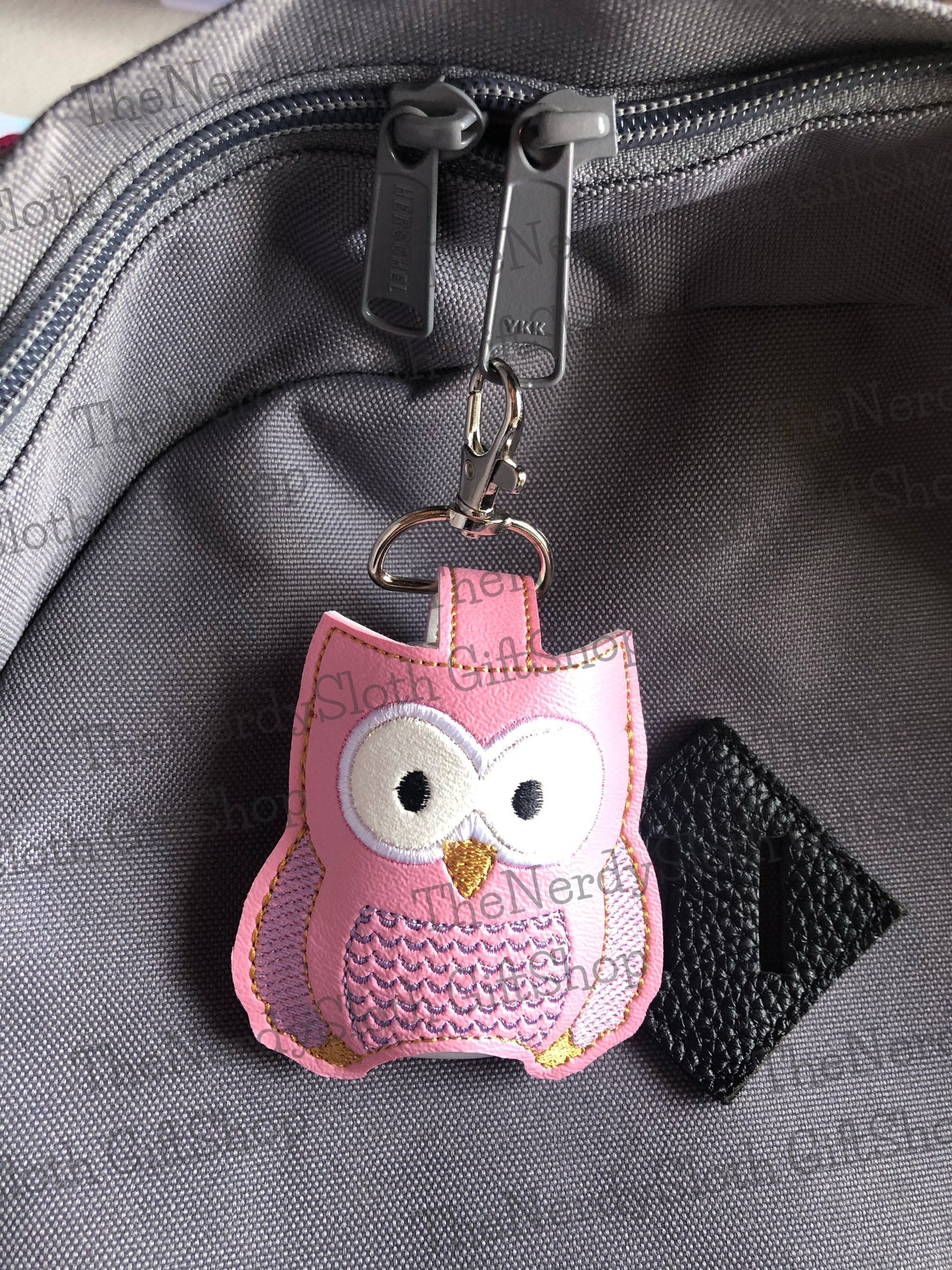 Pink Owl Hand Sanitizer Holder