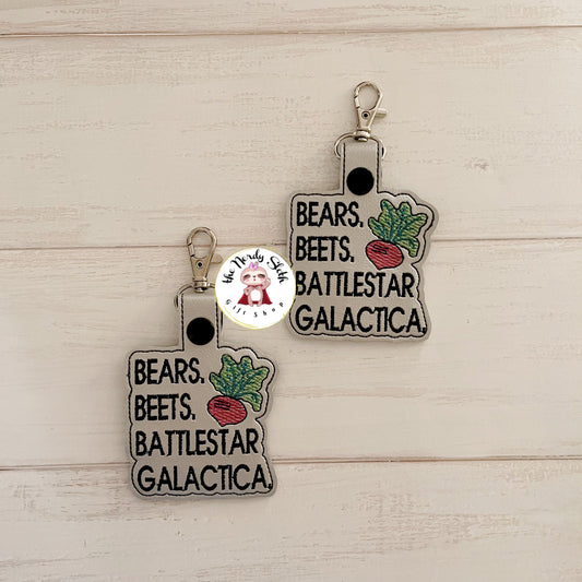 Bears Beets Battlestar Keychain