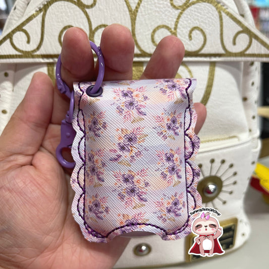 Purple Floral Hand Sanitizer Holder | Travel size Sanitizer Holder 1oz