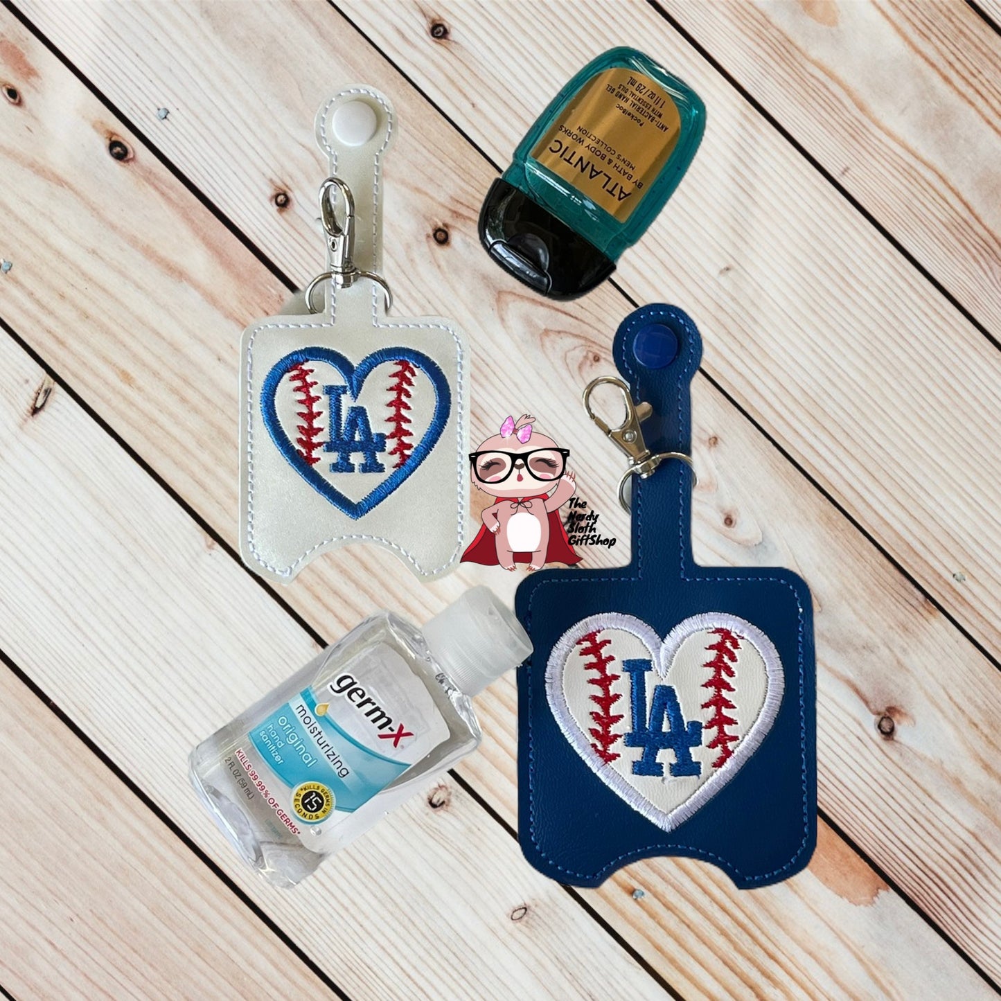 LA Baseball Sports Heart Hand Sanitizer Holder