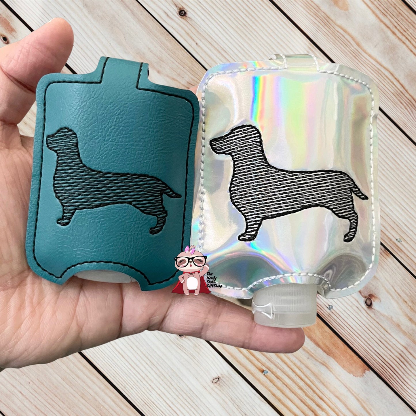 Dachshund Doxie Silhouette Hand Sanitizer Holder