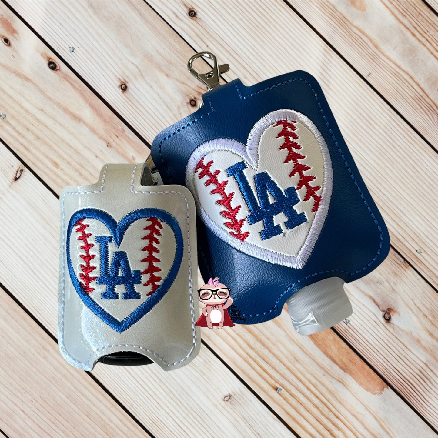 LA Baseball Sports Heart Hand Sanitizer Holder