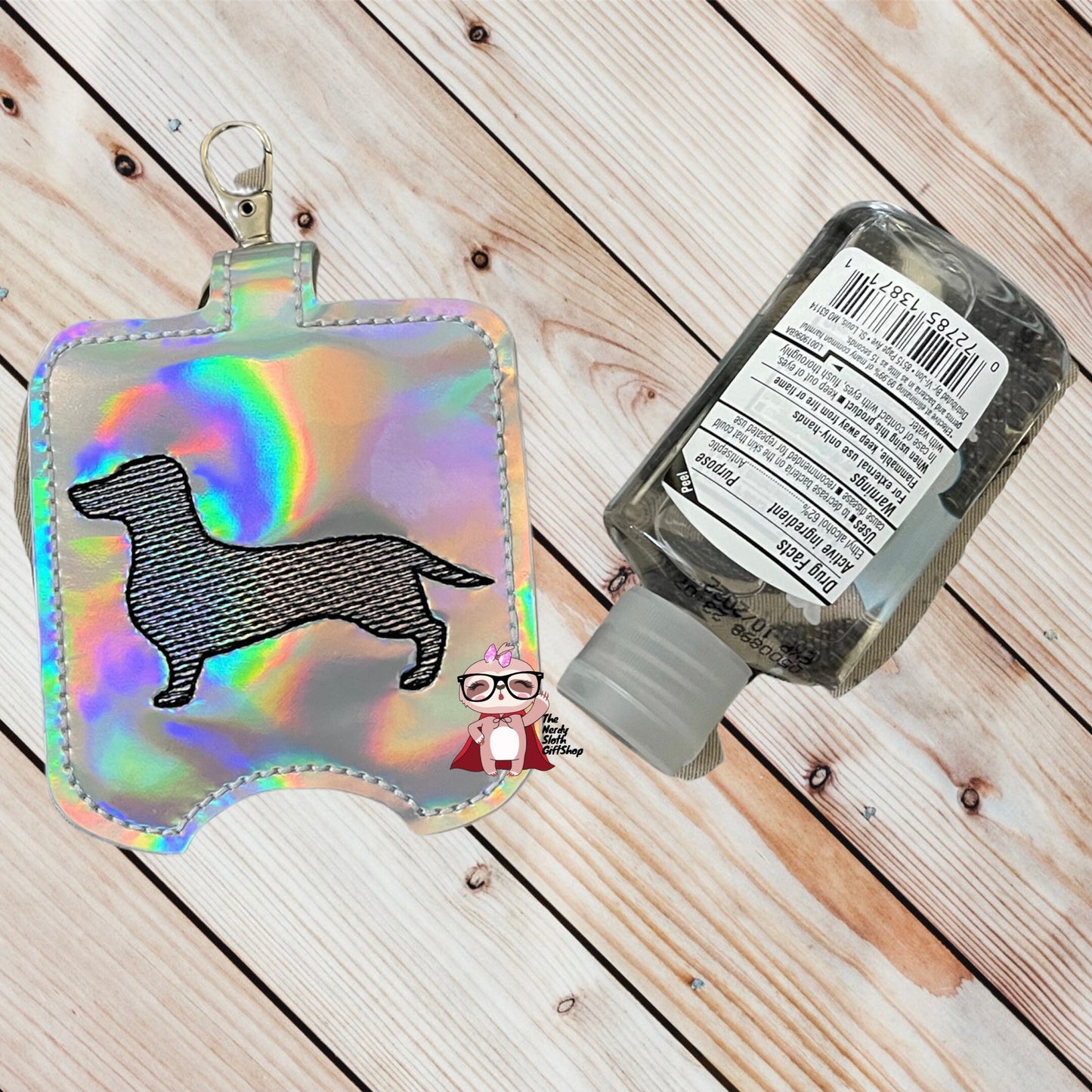 Dachshund Doxie Silhouette Hand Sanitizer Holder