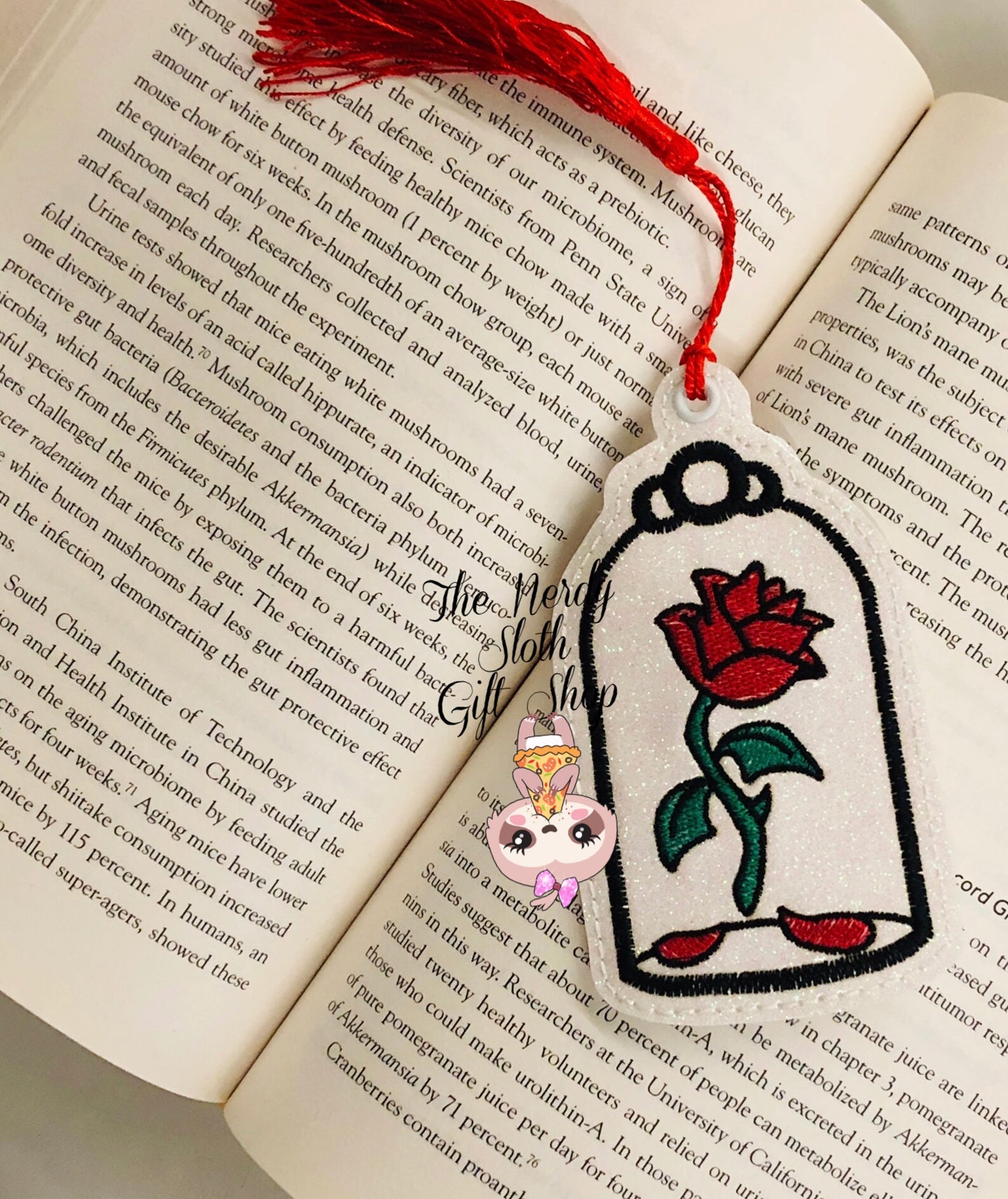 Enchanted Rose Embroidered Book Mark