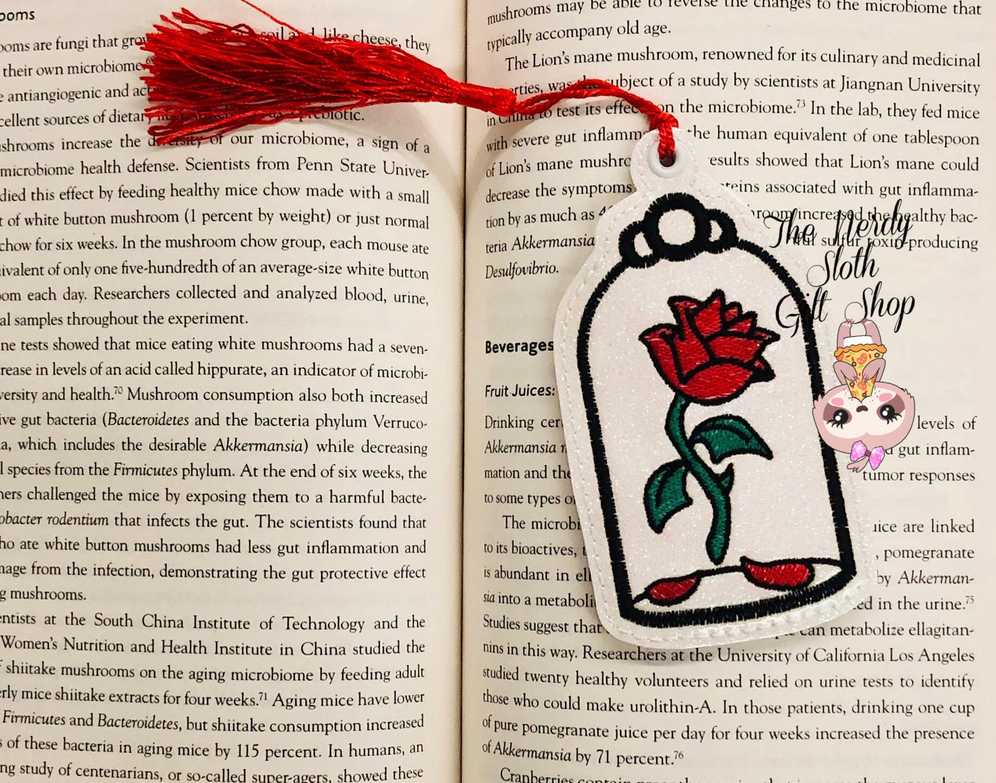 Enchanted Rose Embroidered Book Mark