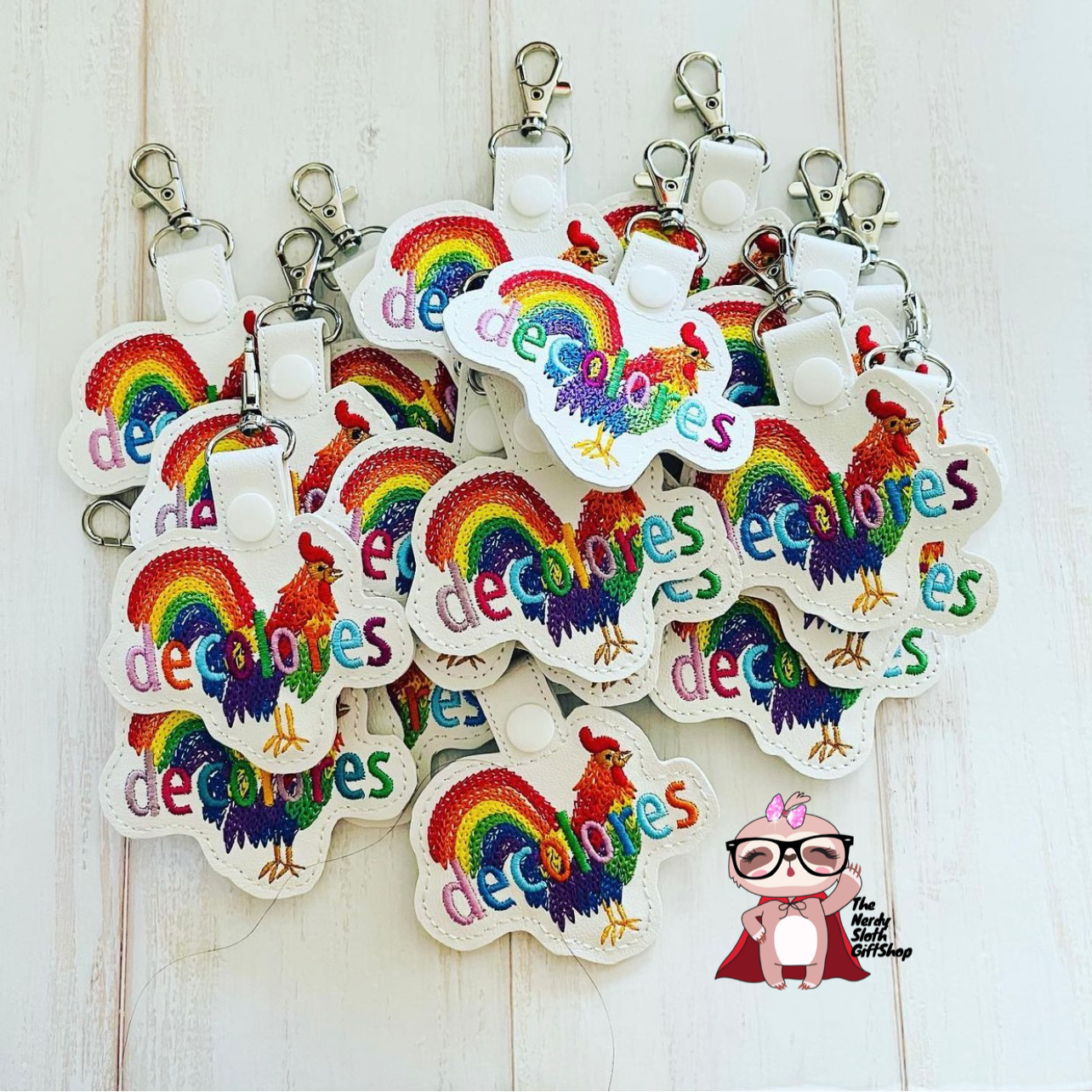 De Colores Rooster Keychain